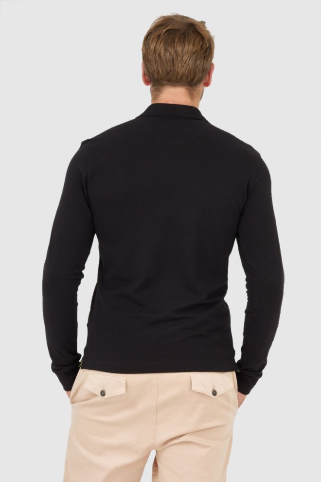 LA MARTINA Black long sleeve polo