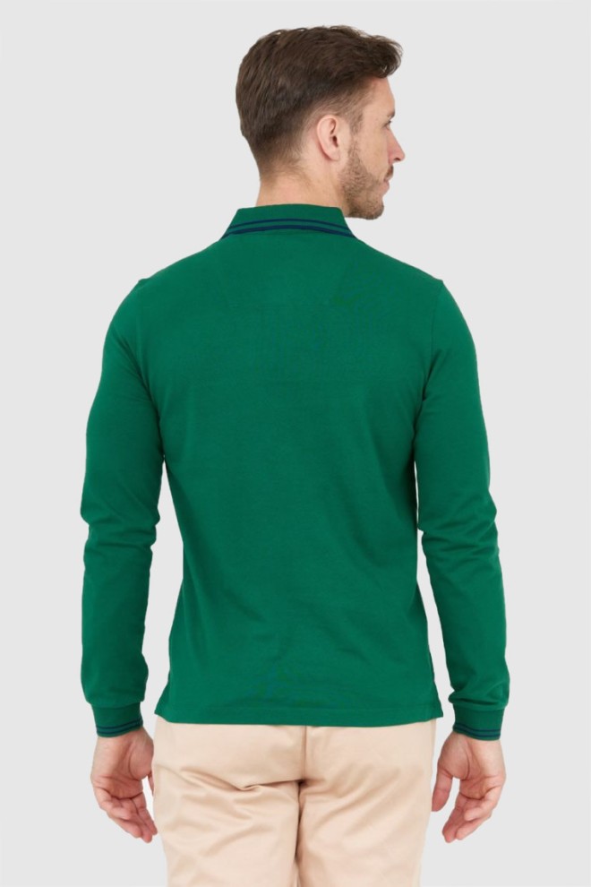 AERONAUTICA MILITARE Green long sleeve polo