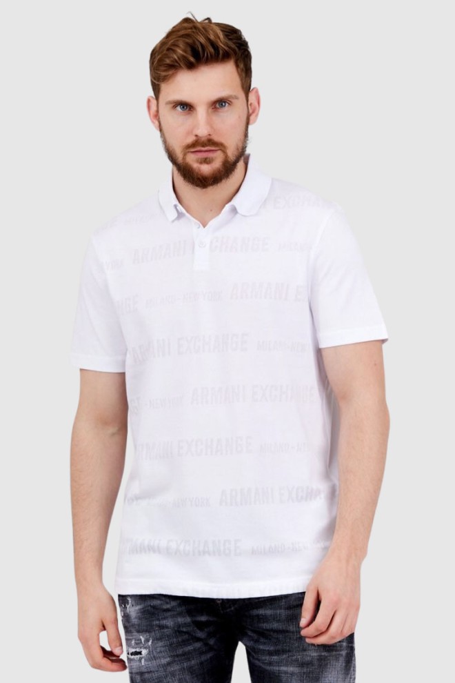 ARMANI EXCHANGE White men's logo polo shirt