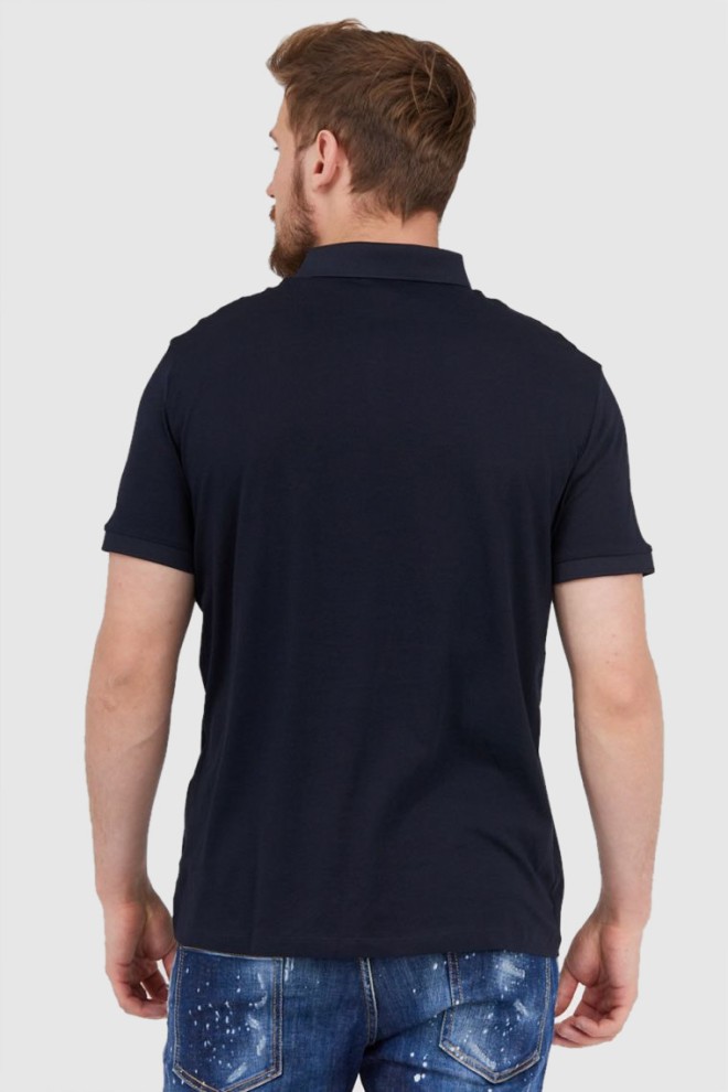 ARMANI EXCHANGE navy blue polo shirt with white logo