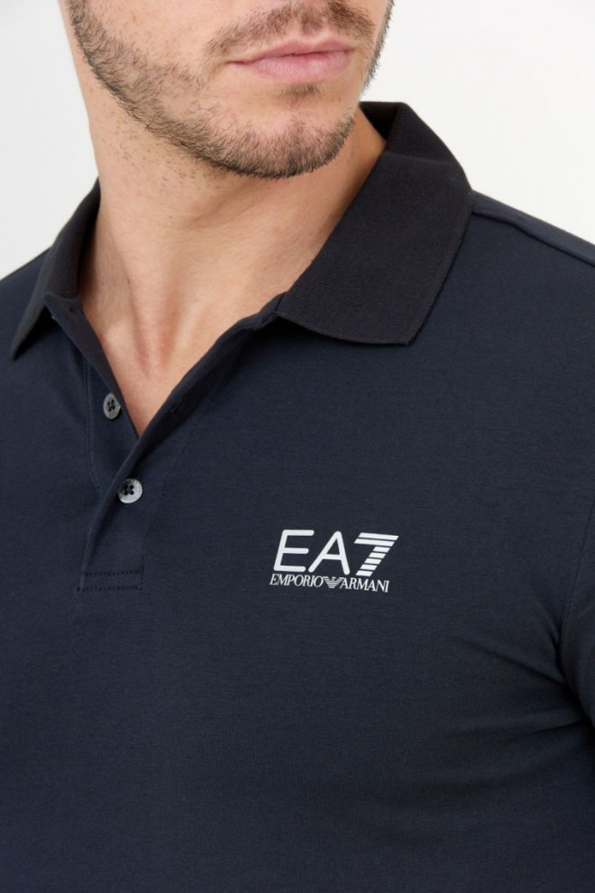 EA7 Dark blue polo shirt with silver logo