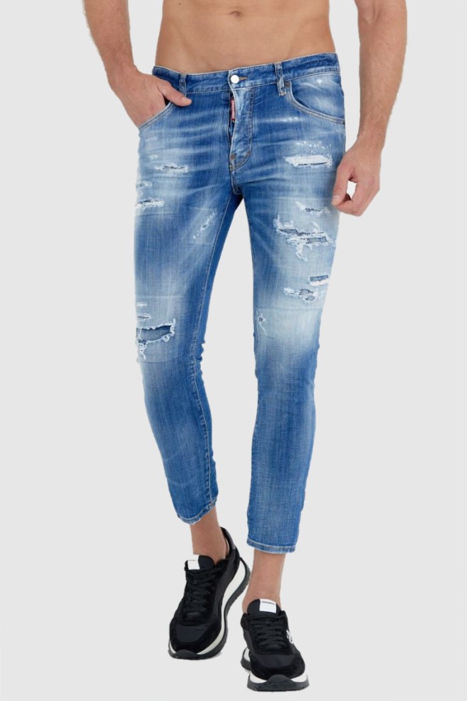 DSQUARED2 Niebieskie jeansy męskie skater jeans