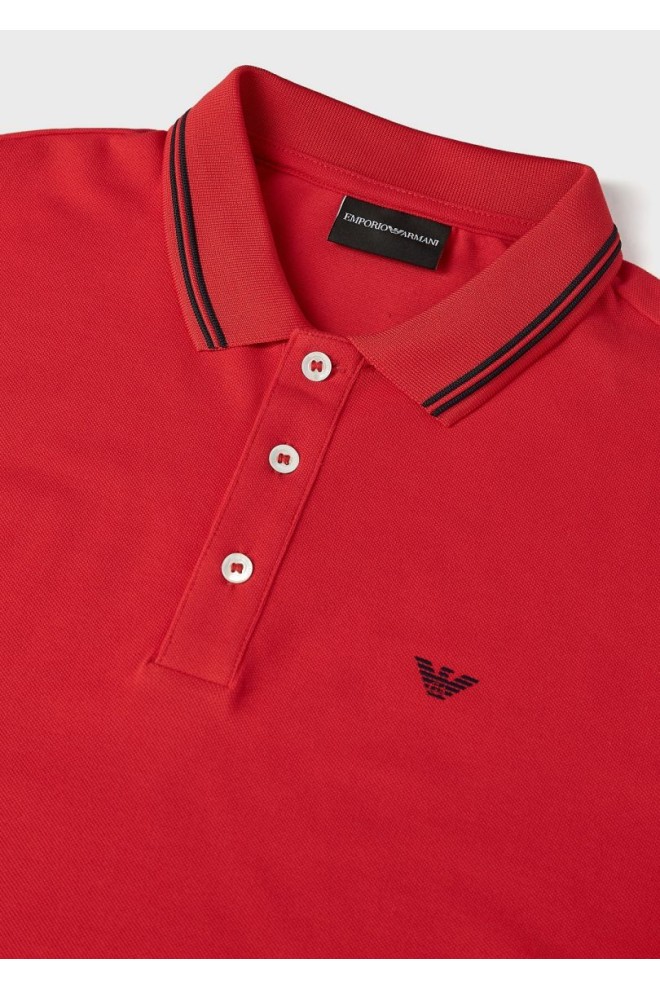 EMPORIO ARMANI Tricou polo roșu pentru bărbați
