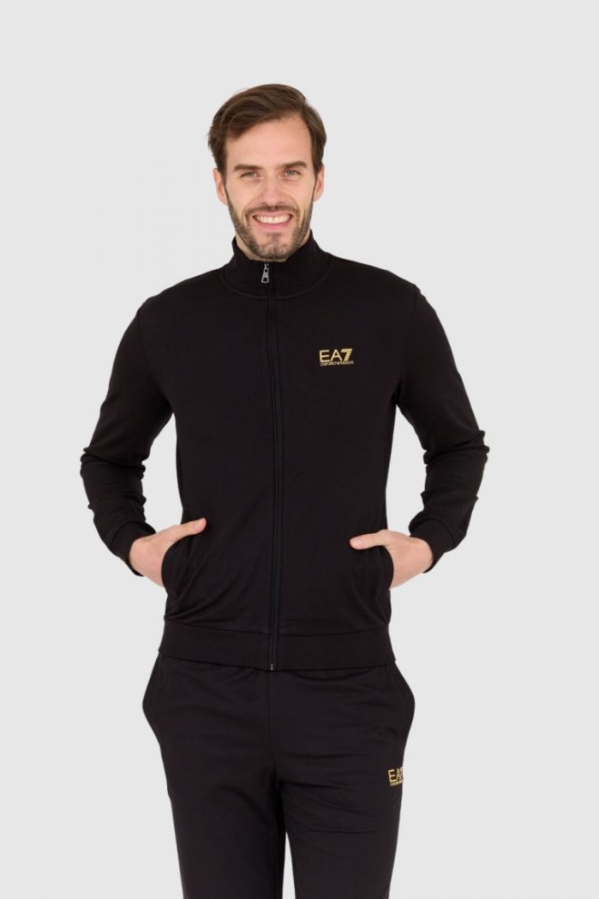 EA7 Black tracksuit with gold logo