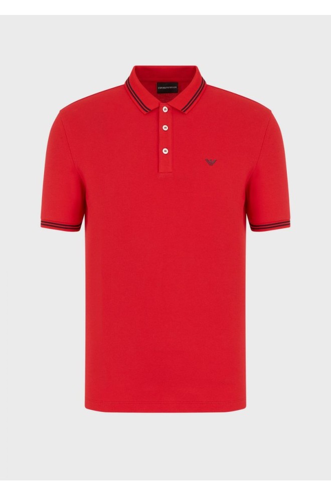 EMPORIO ARMANI Tricou polo roșu pentru bărbați