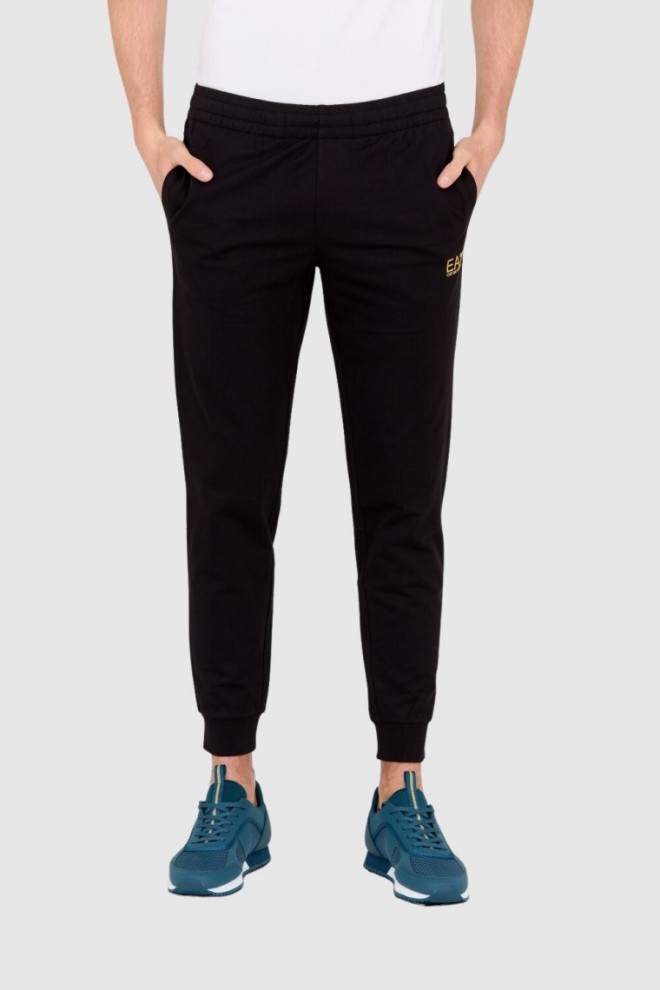 EA7 Black tracksuit with gold logo