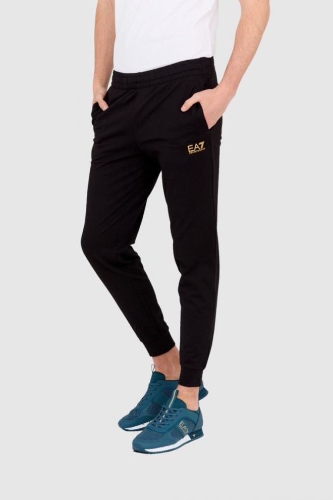 EA7 Black tracksuit with gold logo