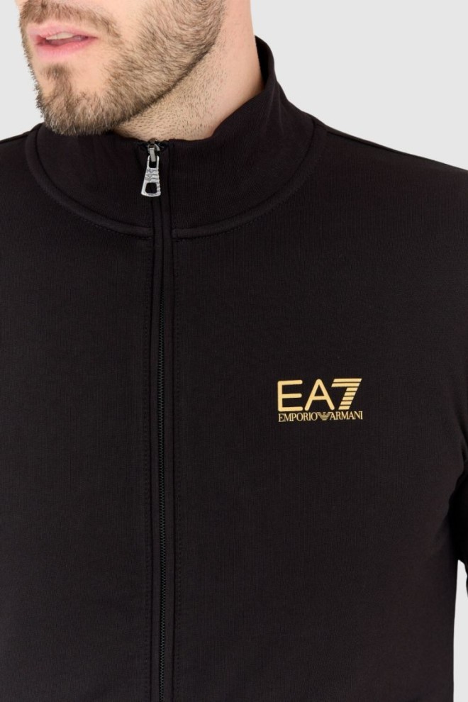 EA7 Black tracksuit with gold logo