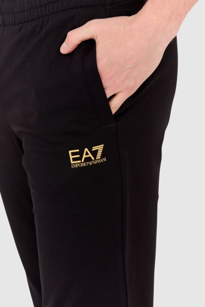 EA7 Black tracksuit with gold logo