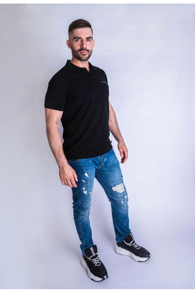 FENDI Tricou polo pentru bărbați, negru