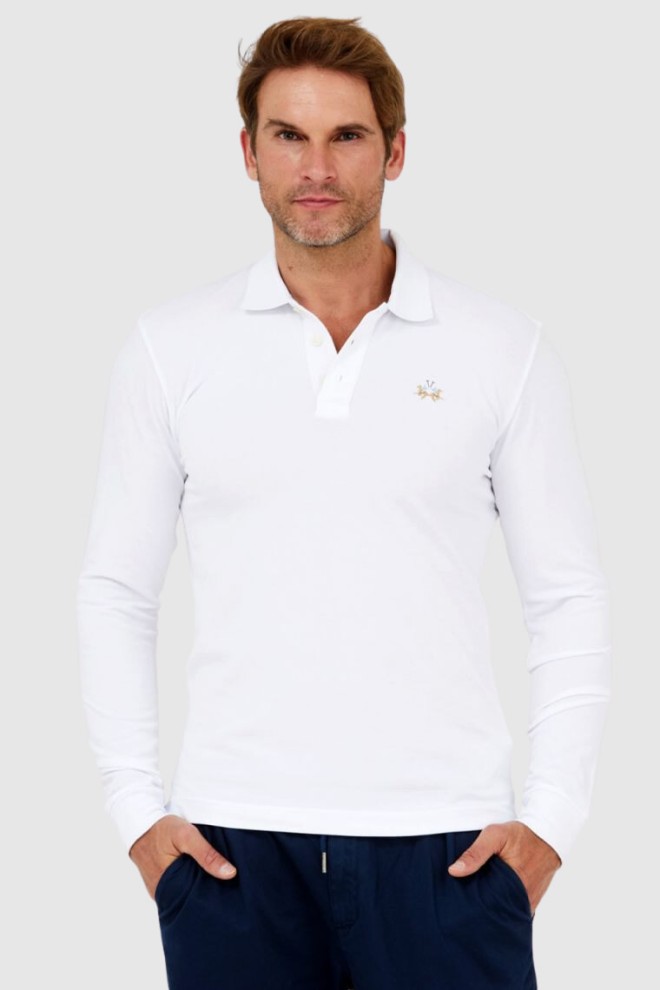 LA MARTINA White long sleeve polo