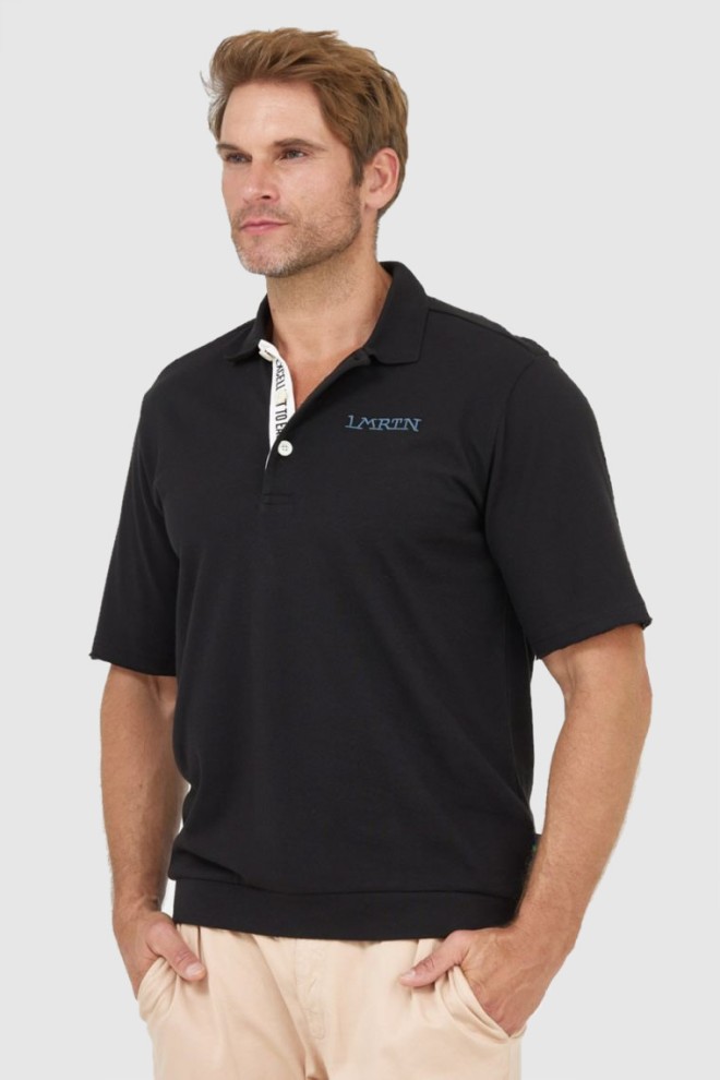 LA MARTINA Black polo shirt