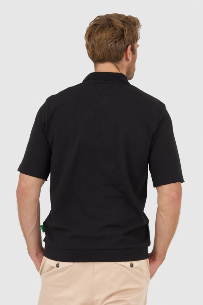 LA MARTINA Black men's polo shirt