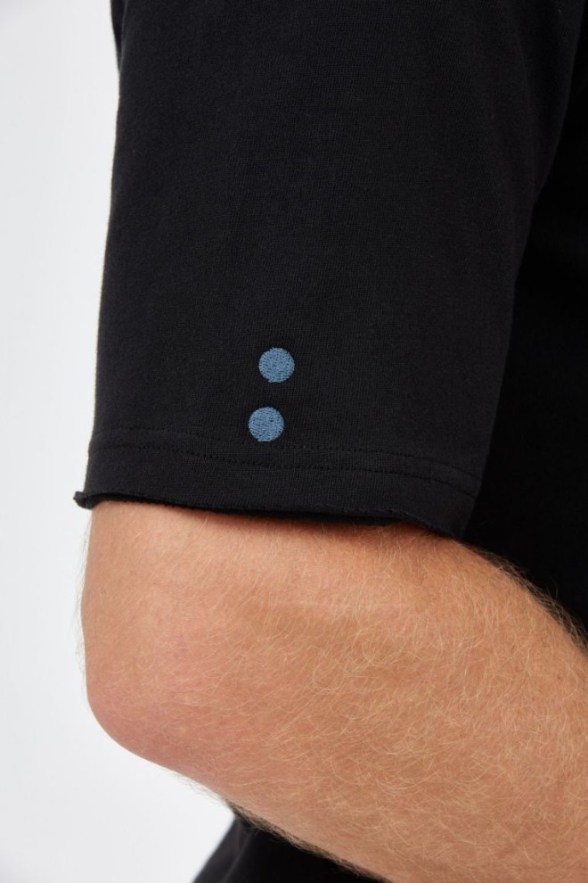 LA MARTINA Tricou polo negru pentru bărbați