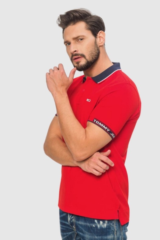 TOMMY JEANS Red polo shirt