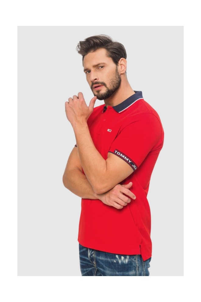 TOMMY JEANS Red polo shirt