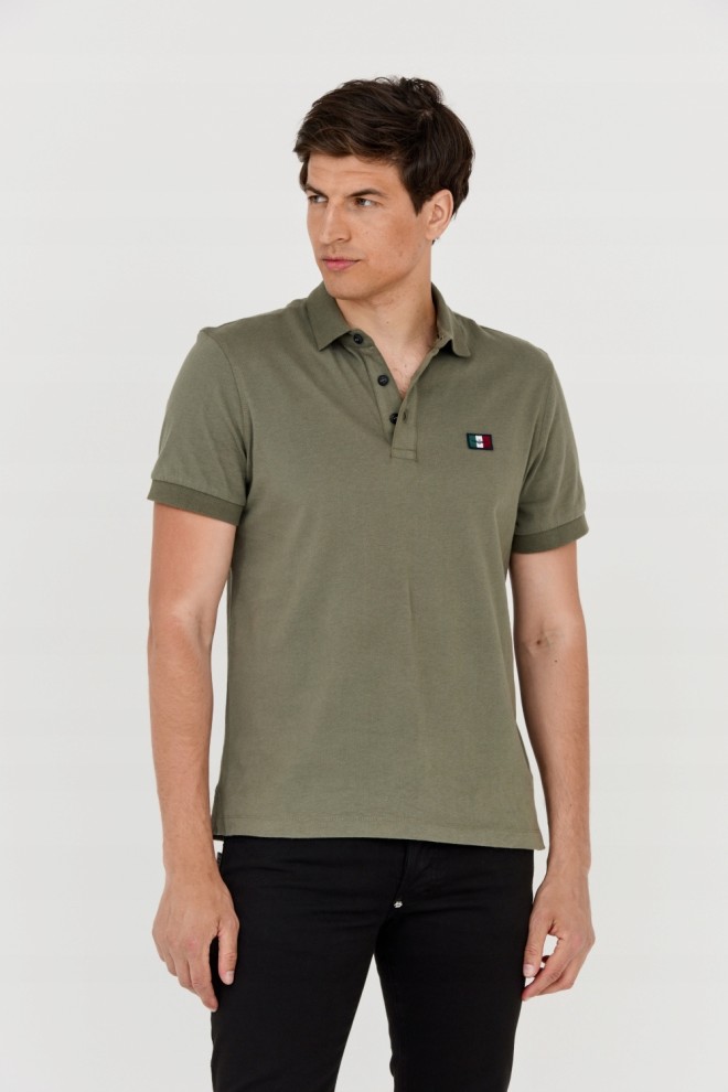 AERONAUTICA MILITARE Tricou polo verde pentru bărbați