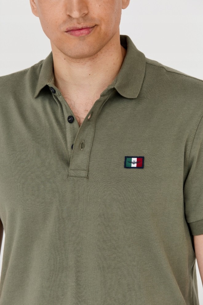 AERONAUTICA MILITARE Tricou polo verde pentru bărbați
