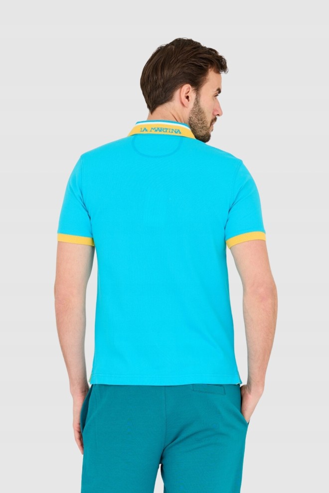 LA MARTINA Tricou polo albastru pentru bărbați