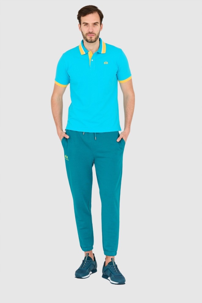 LA MARTINA Blue men's polo shirt