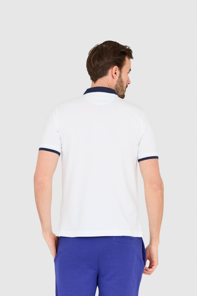 LA MARTINA Tricou polo alb pentru bărbați