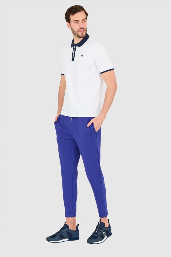 LA MARTINA Tricou polo alb pentru bărbați
