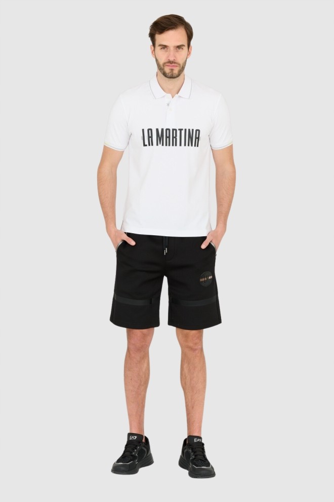 LA MARTINA Tricou polo alb pentru bărbați, cu croială regulată