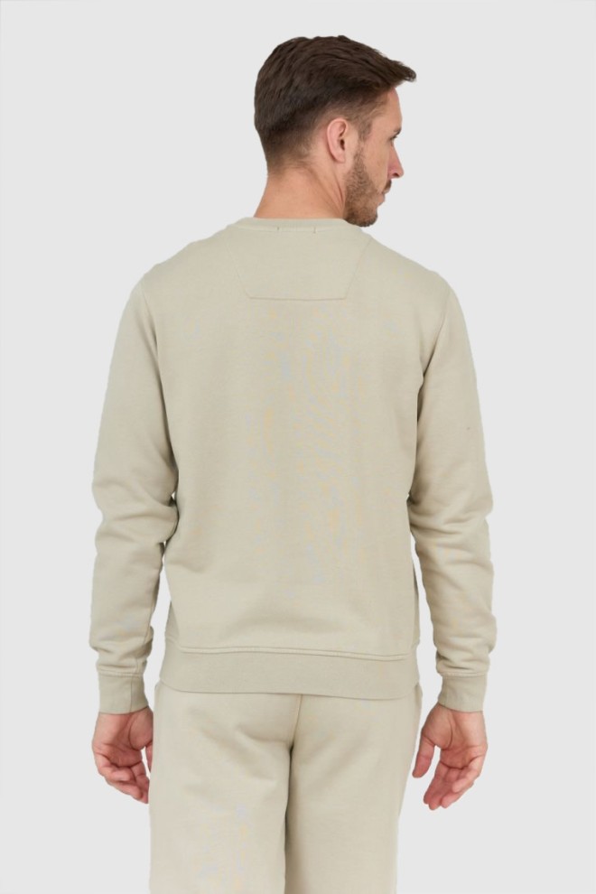 AERONAUTICA MILITARE Beige men's sweatshirt with velvet logo