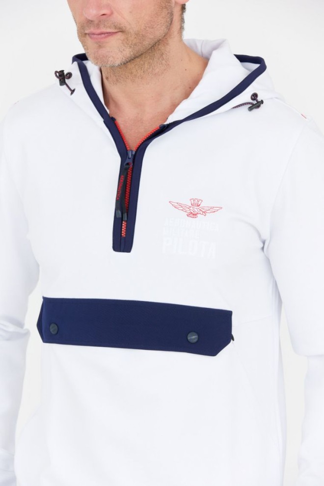 AERONAUTICA MILITARE White men's hooded sweatshirt with zipper