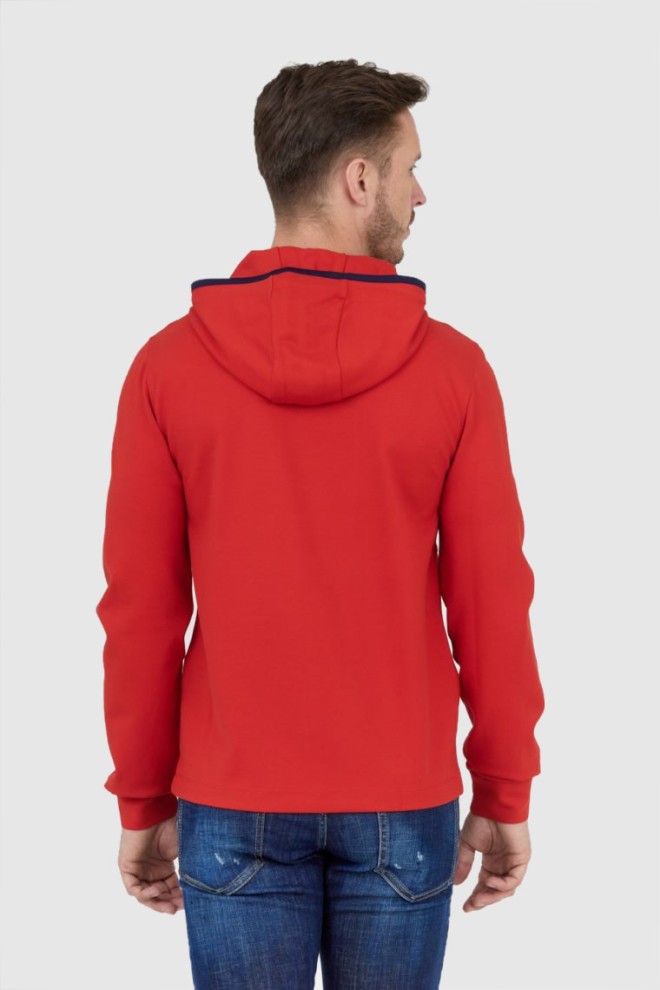 AERONAUTICA MILITARE Men's red hooded sweatshirt with zipper