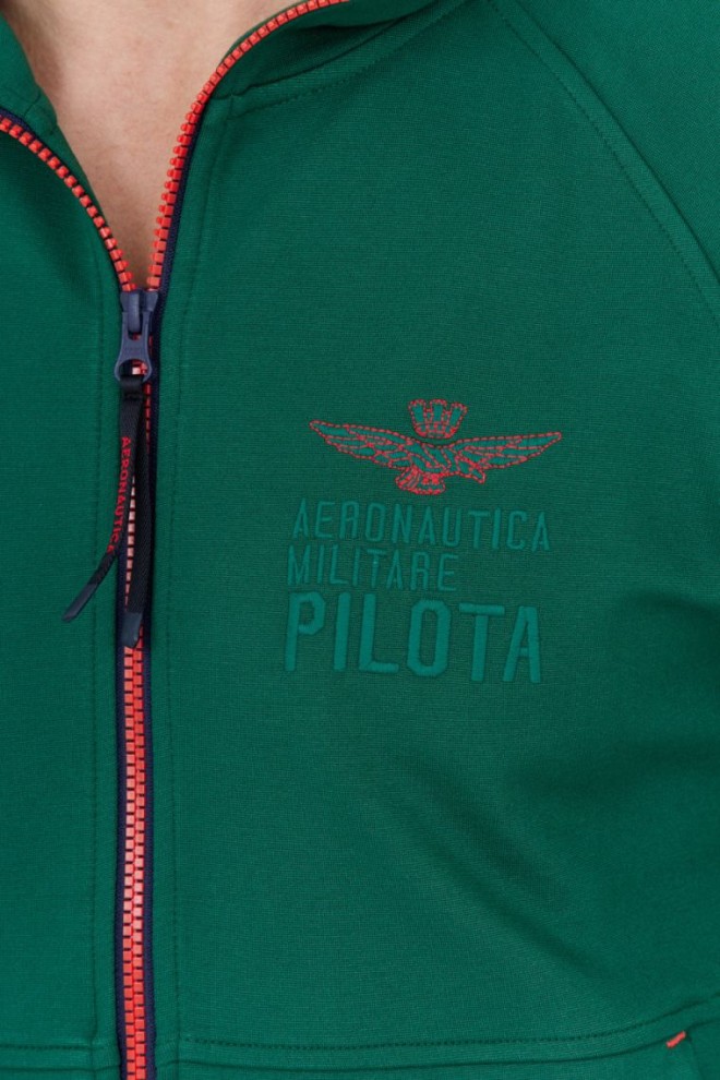 AERONAUTICA MILITARE Green men's zip-up sweatshirt