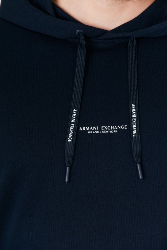 ARMANI EXCHANGE Чоловічий темно-синій світшот з капюшоном