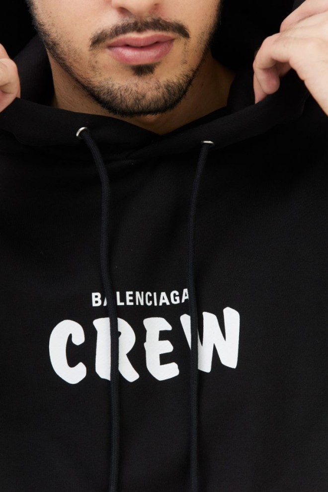 BALENCIAGA Black men's hoodie with logo