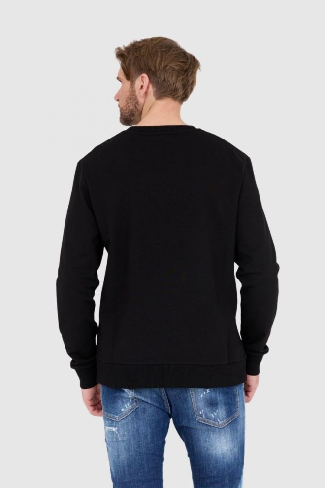 BALMAIN Black men's sweatshirt with large logo