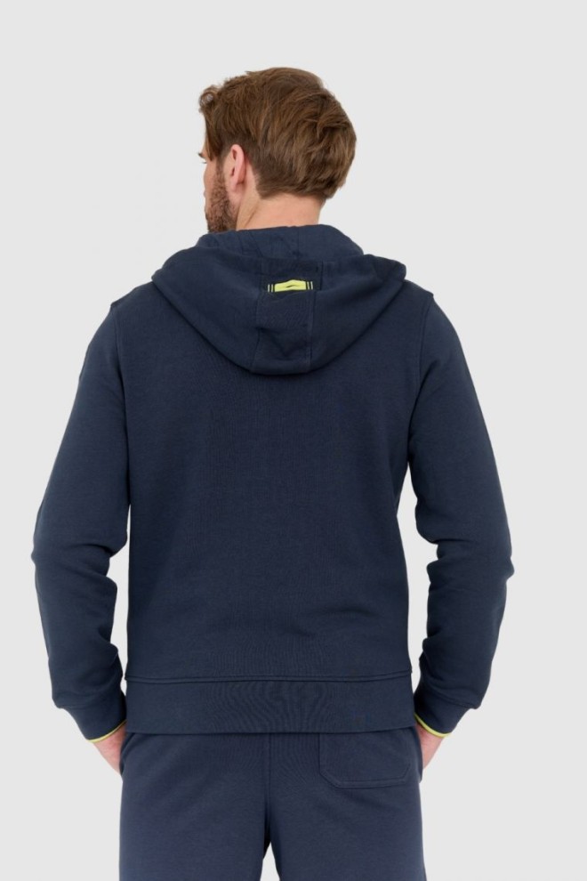 BLAUER Navy blue unzipped hooded sweatshirt