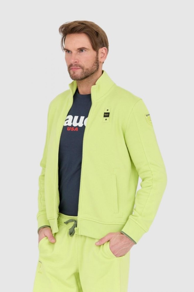 BLAUER Green unbuttoned sweatshirt