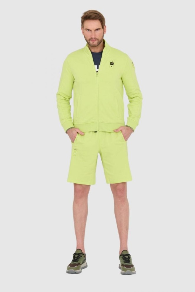 BLAUER Green hanorac cu fermoar pentru bărbați