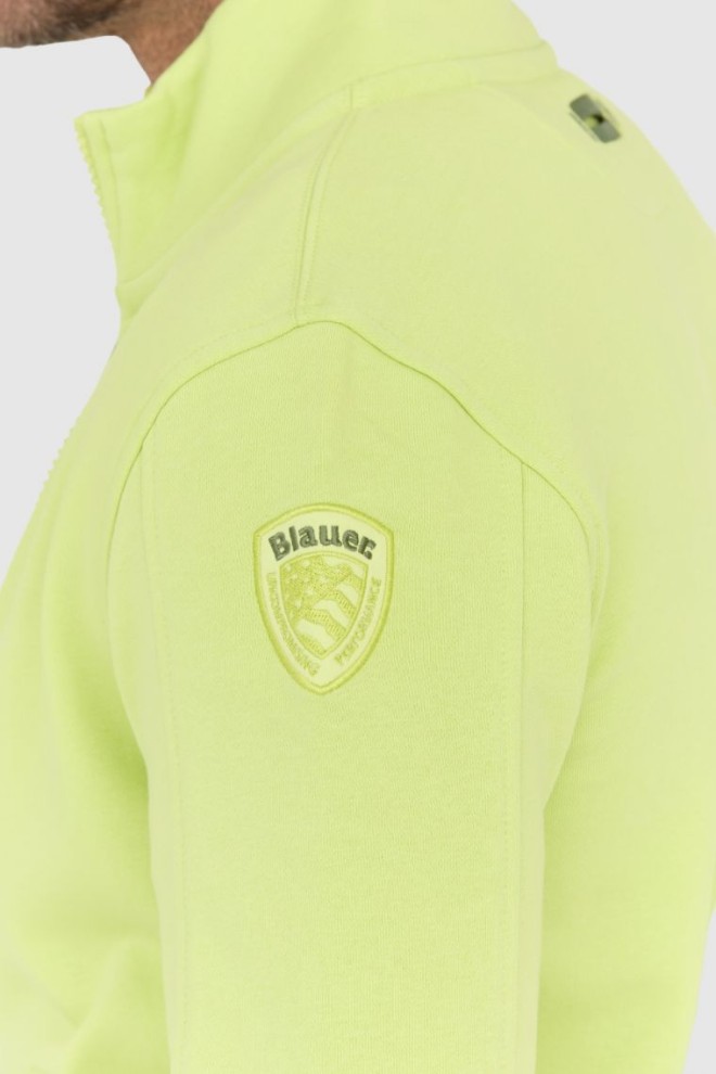 BLAUER Green unbuttoned sweatshirt