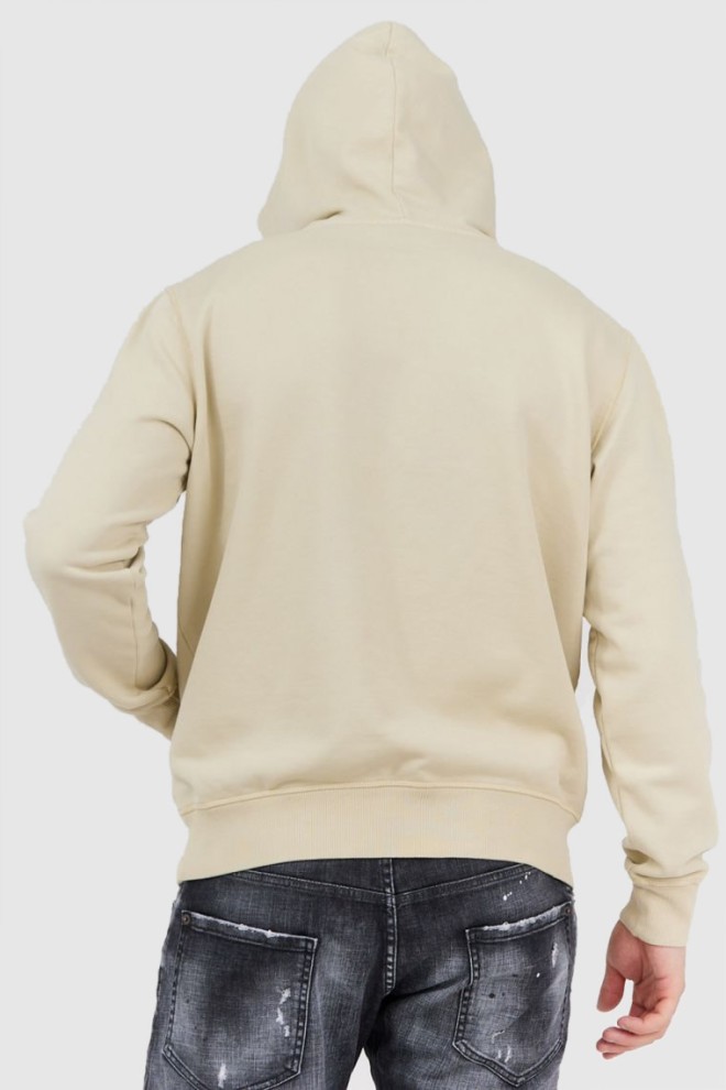 DIESEL Beige men's hooded sweatshirt