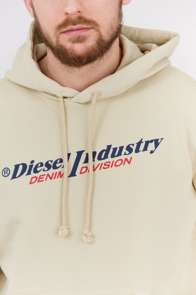 DIESEL Beige men's hooded sweatshirt