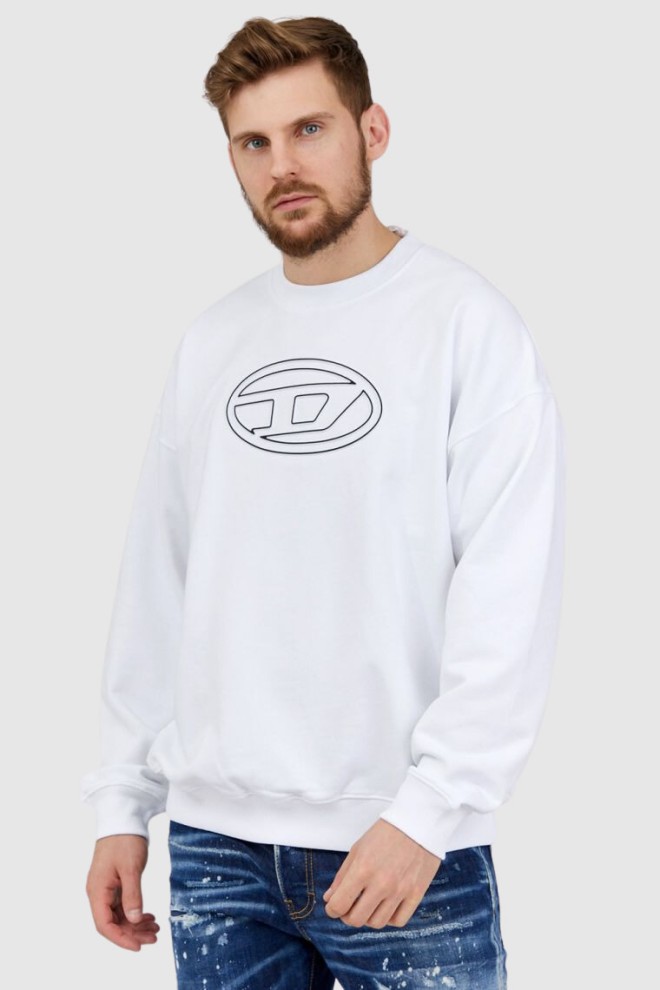 DIESEL White men's sweatshirt with embossed logo