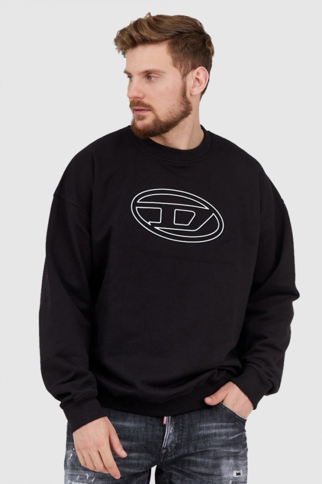 DIESEL Black men's sweatshirt with embossed logo