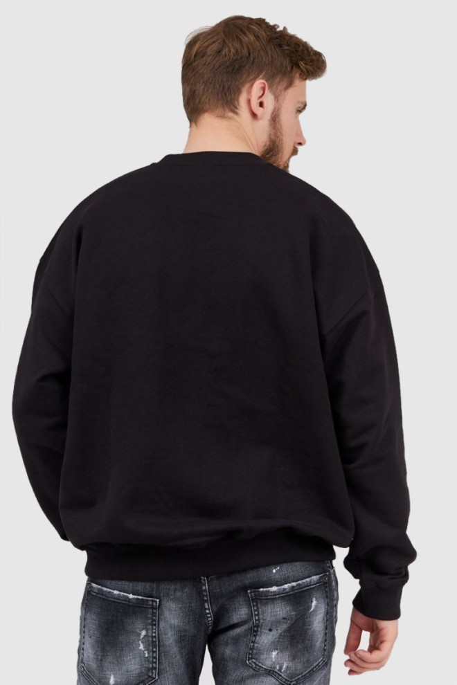 DIESEL Black men's sweatshirt with embossed logo