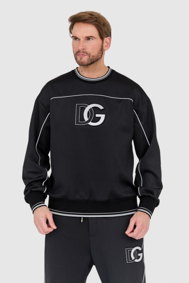 DOLCE & GABBANA Tricou negru pentru bărbați cu logo mare