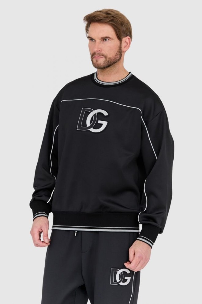 DOLCE & GABBANA Tricou negru pentru bărbați cu logo mare