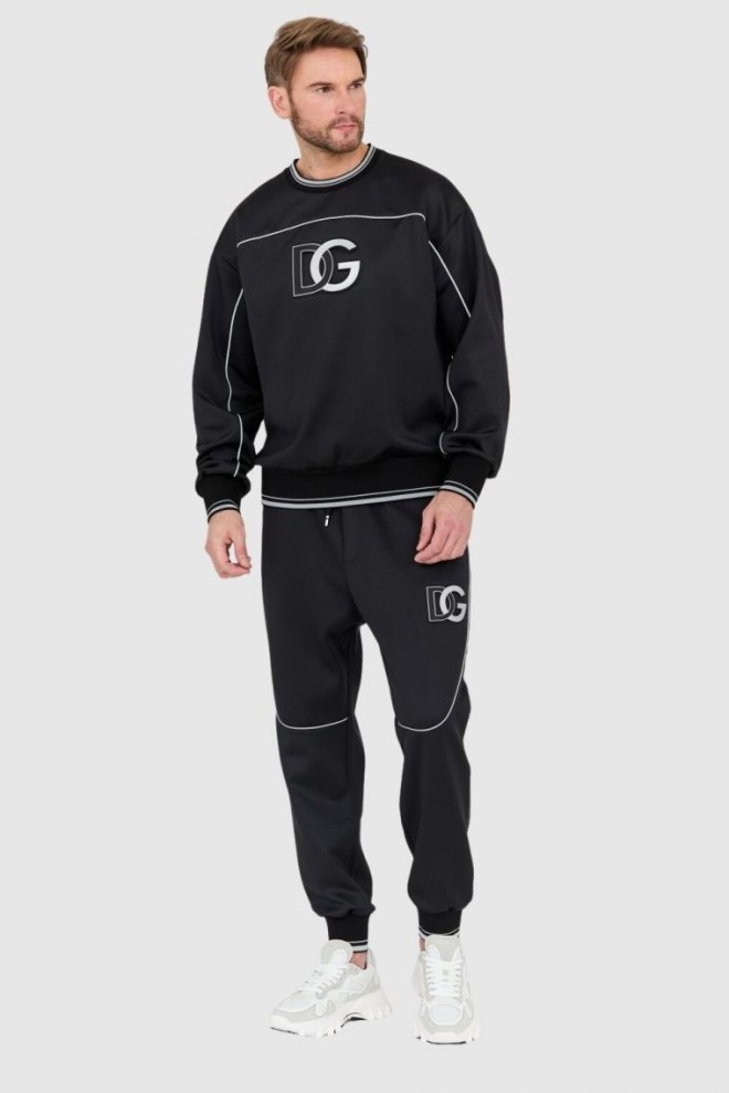 DOLCE & GABBANA Tricou negru pentru bărbați cu logo mare