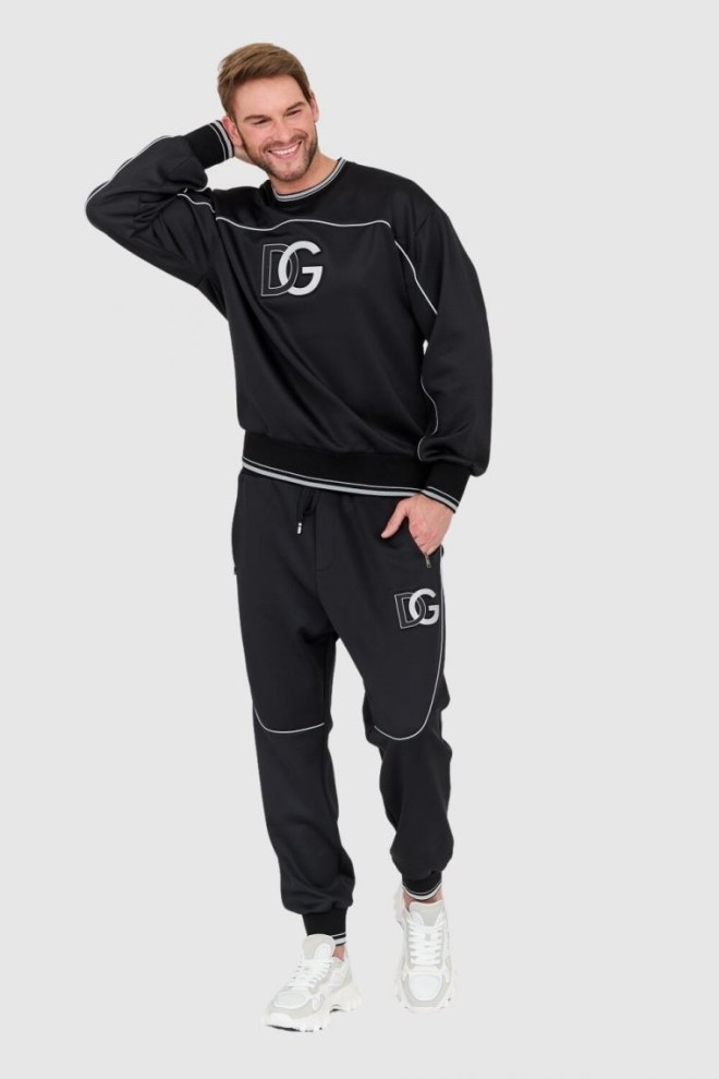 DOLCE & GABBANA Tricou negru pentru bărbați cu logo mare