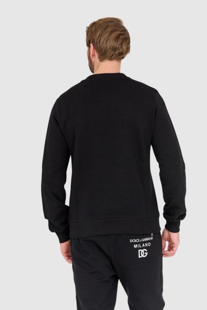 DOLCE & GABBANA Black sweatshirt with embroidered logo