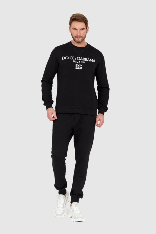 DOLCE & GABBANA Black sweatshirt with embroidered logo