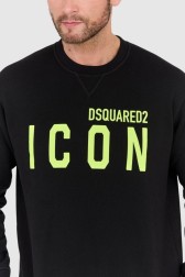 DSQUARED2 Czarna bluza męska z dużym neonowym logo icon